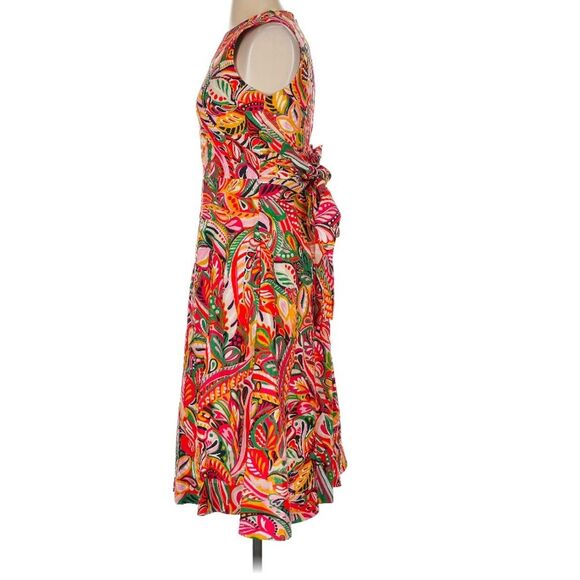 HOBBS London 100% Linen Twitchill Multicolor Sleeveless Fit and Flare Fun Dress - Picture 6 of 10